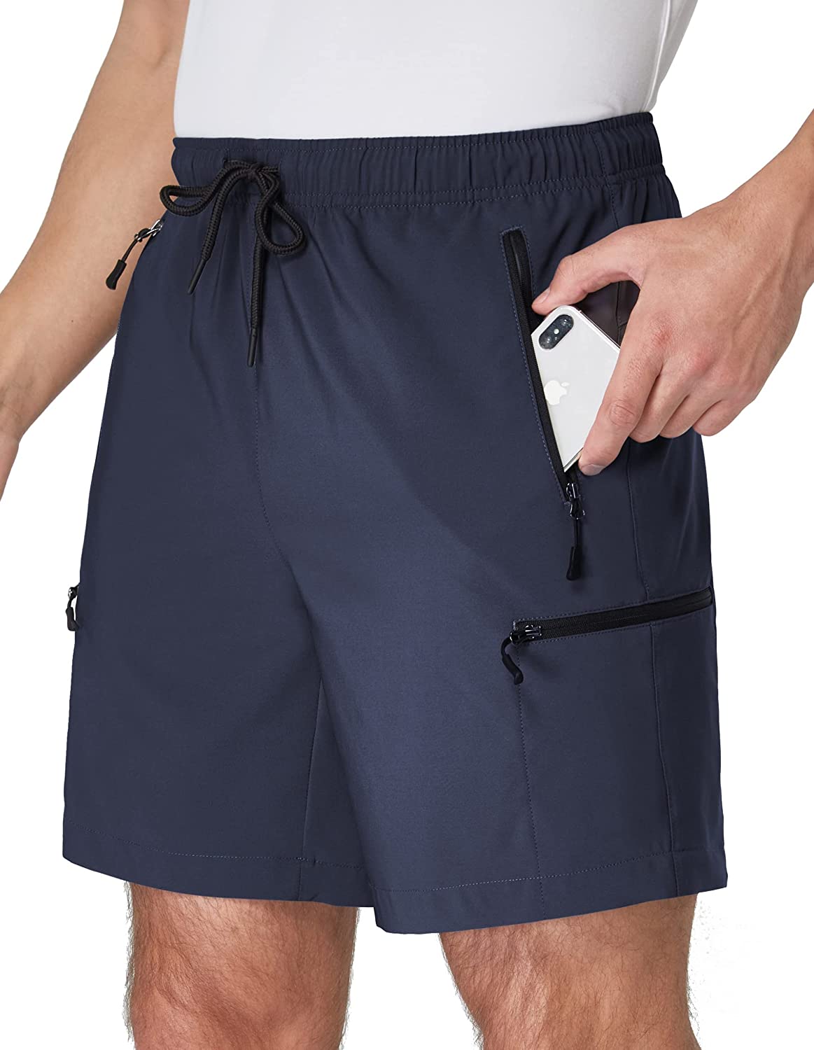 SPECIALMAGIC Men's Hiking Cargo Shorts Quick Dry UPF 50+ Lightweight Camping Water Resistant Shorts with Zipper Pockets