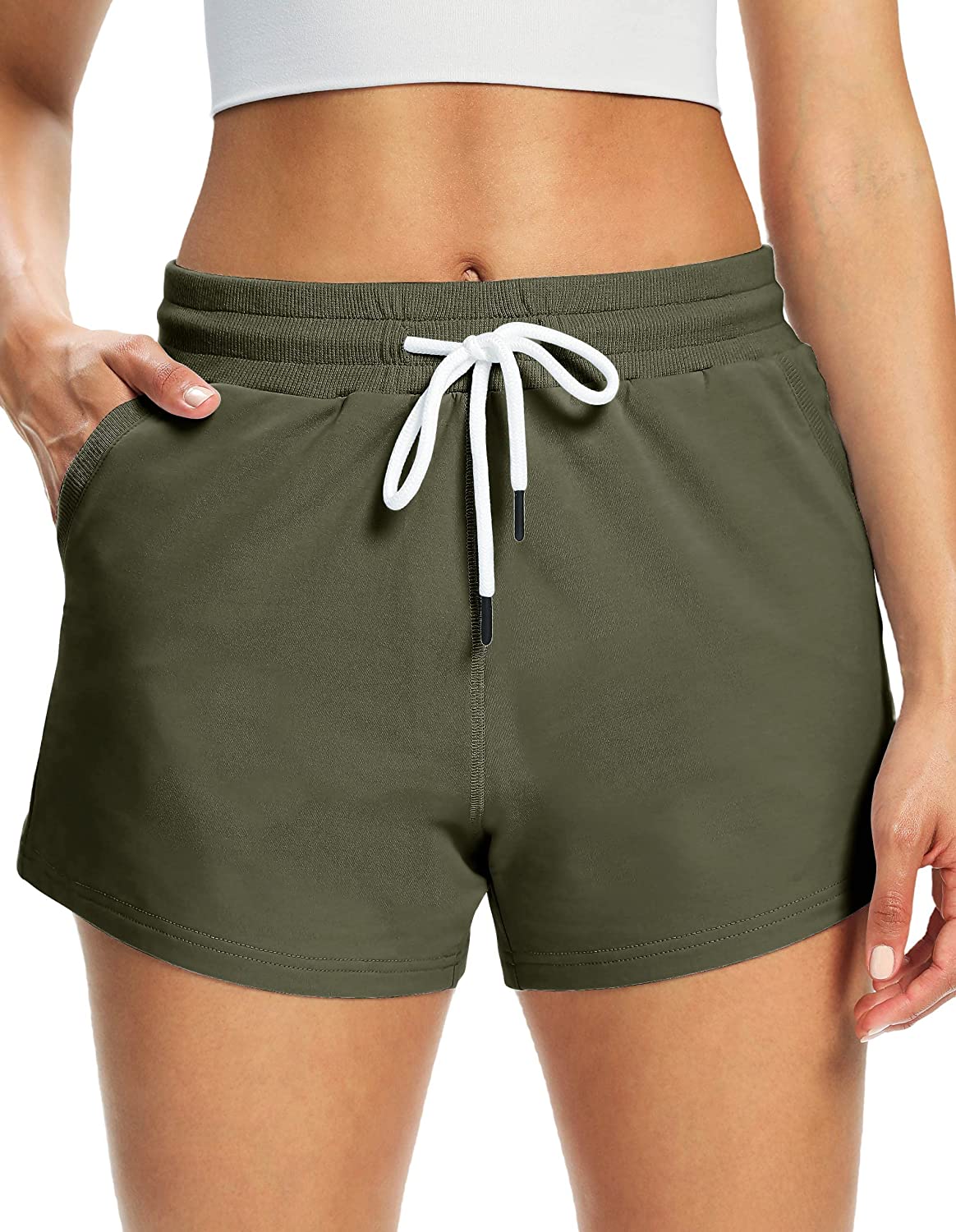 SPECIALMAGIC Sweat Shorts for Women Cotton Shorts with Pockets Running Sweatpants Lounge Sweat Joggers