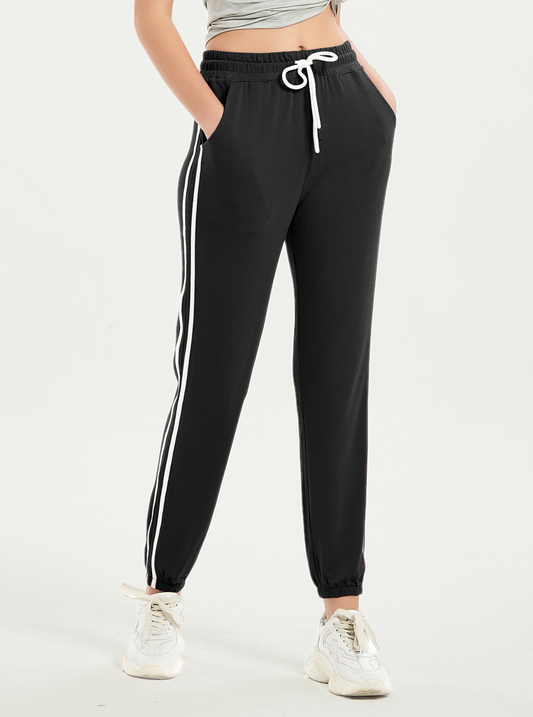 Women Sweatpants High-Rise Lace Up Joggers