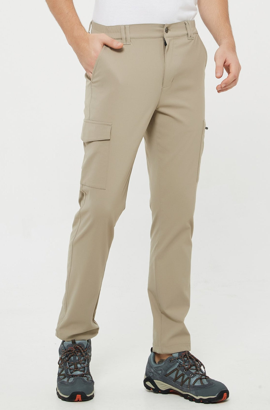 Men's Chino Nylon Work Pants Straight Fit with Pockets