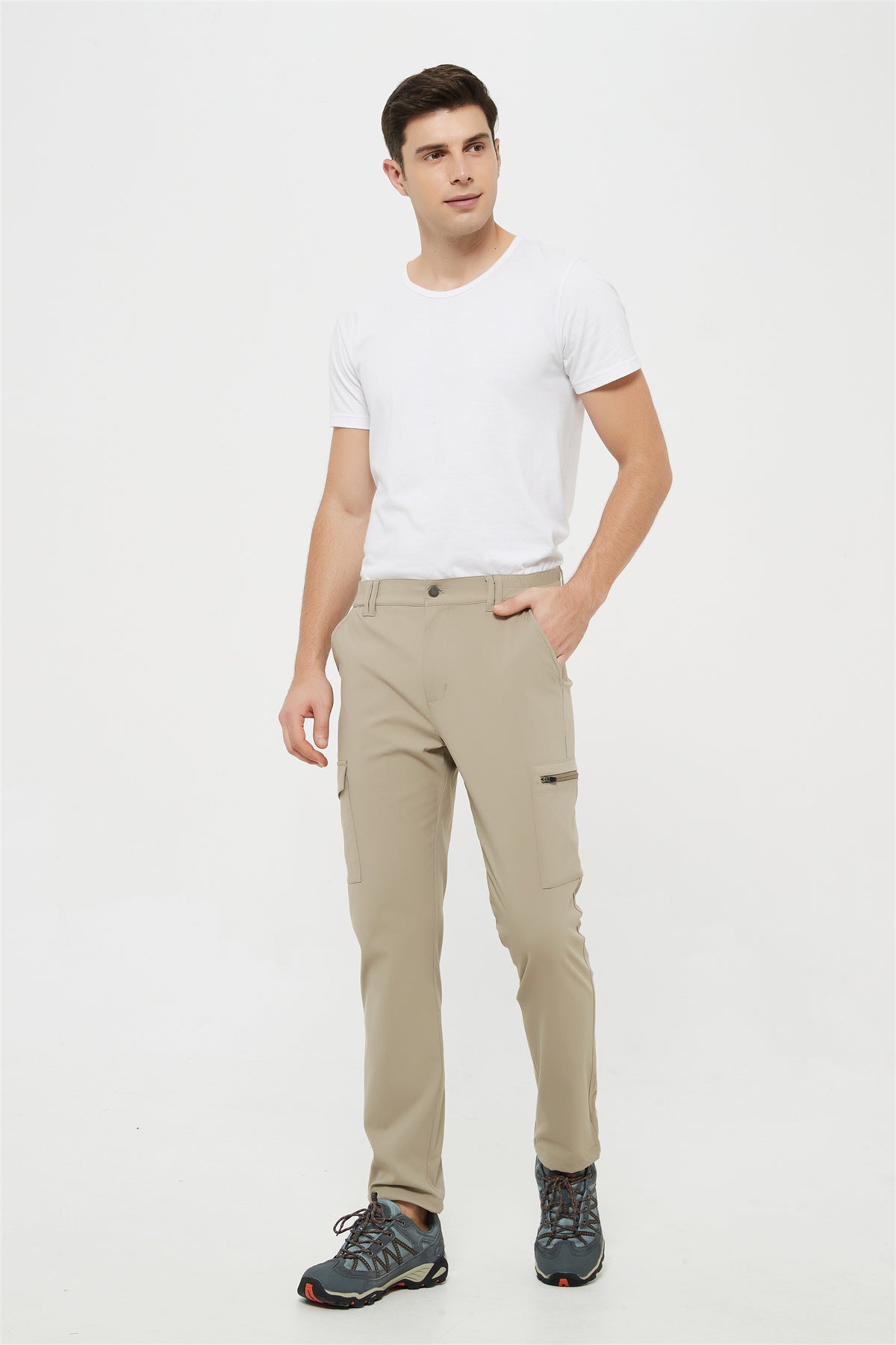 Men's Chino Nylon Work Pants Straight Fit with Pockets