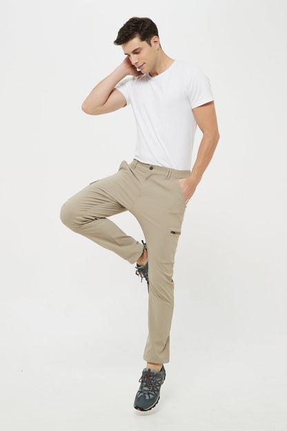 Men's Chino Nylon Work Pants Straight Fit with Pockets