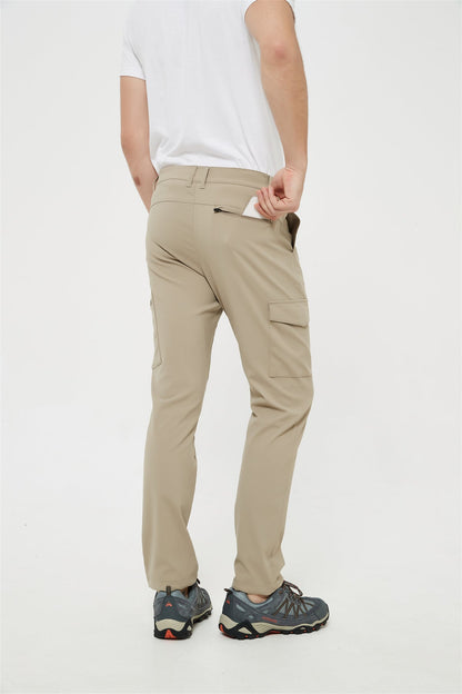 Men's Chino Nylon Work Pants Straight Fit with Pockets