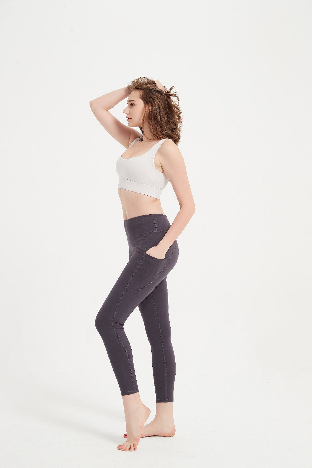 PULI Women's Yoga Pants with Side Pockets