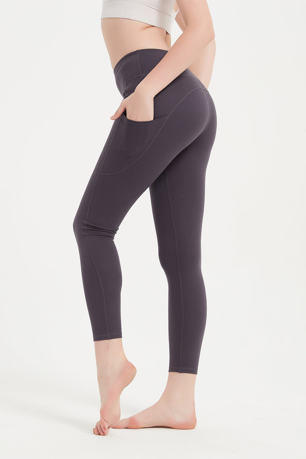PULI Women's Yoga Pants with Side Pockets