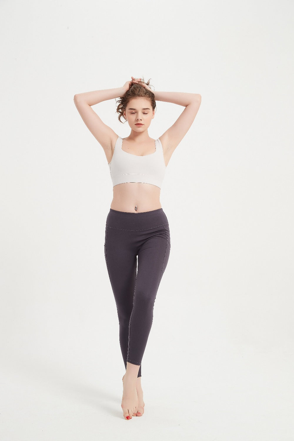 PULI Women's Yoga Pants with Side Pockets